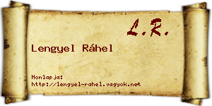 Lengyel Ráhel névjegykártya
